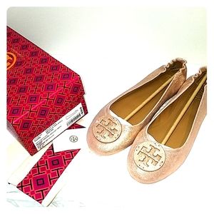 NWT Tory Burch Minnie Ballet Flat - Metallic gold